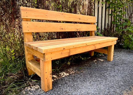 Banc de jardin en cèdre avec dossier